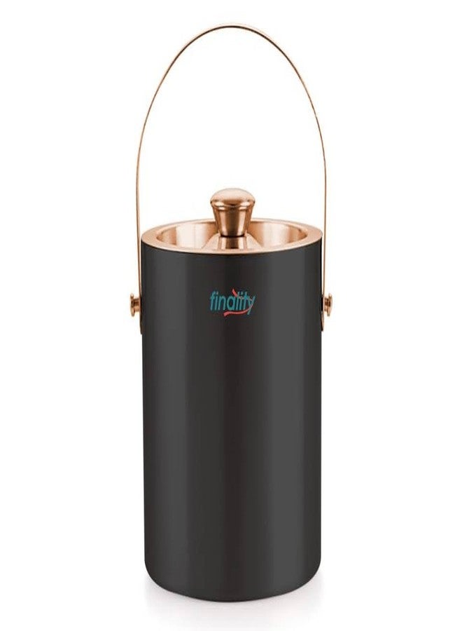 FINALITY Stainless Steel Copper with Black Double Walled Ice Bucket with Lid[1 Liter] Keeps Ice Cold for 6 h|Great bar Tools for Home bar,Mini bar,Wine (Plain) - Image 1